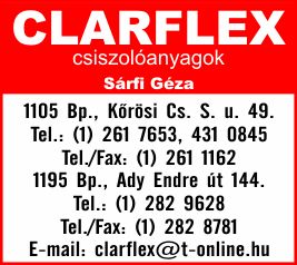 CLARFLEX CSISZOLÓANYAGOK