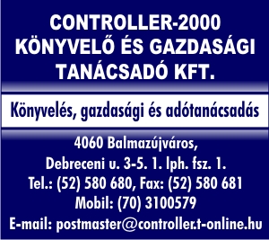 CONTROLLER-2000 KÖNYVELŐ ÉS GAZDASÁGI TANÁCSADÓ KFT.