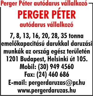PERGER PÉTER AUTÓDARUS VÁLLALKOZÓ